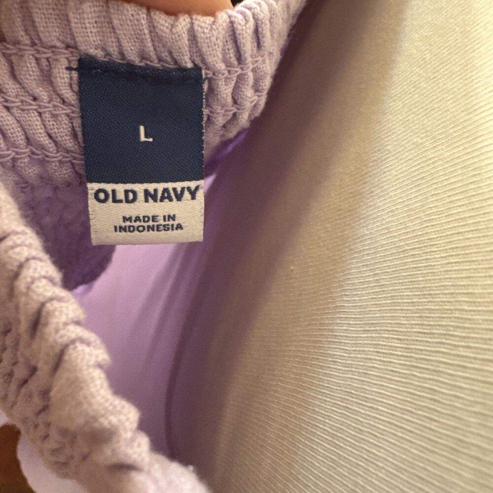 Old Navy Womens Linen Sundress Large Lavender Shirred Pockets Sweetheart Neck - Picture 7 of 9